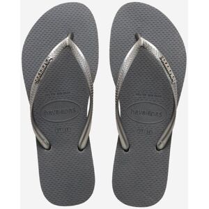 Havaianas - Slim Logo Metallic - Tongs femme Steel Grey - 35 - 36 - Publicité Havaianas - Slim Logo Metallic - Tongs femme Steel Grey - 35 - 36 - Publicité