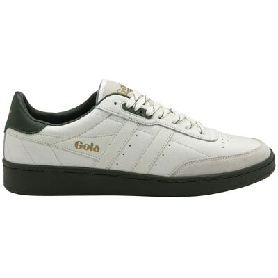 Gola - Contact Leather - Chaussures lifestyle homme White / White / Dark Khaki - 43 - Publicité Gola - Contact Leather - Chaussures lifestyle homme White / White / Dark Khaki - 43 - Publicité