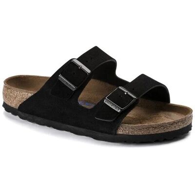 Birkenstock - Arizona SFB Suede Leather - Sandales Black - 38 - Normal - Publicité Birkenstock - Arizona SFB Suede Leather - Sandales Black - 38 - Normal - Publicité