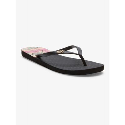 Roxy - Viva Printed - Tongs femme Black / Pink / Soft Lime - 36 - Publicité Roxy - Viva Printed - Tongs femme Black / Pink / Soft Lime - 36 - Publicité
