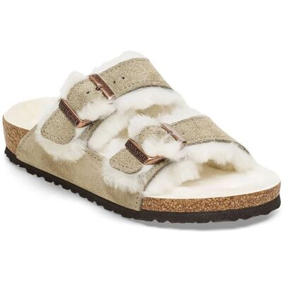 Birkenstock - Arizona Shearling Kids Suede Leather - Sandales enfant Taupe - 33 - Étroit - Publicité Birkenstock - Arizona Shearling Kids Suede Leather - Sandales enfant Taupe - 33 - Étroit - Publicité