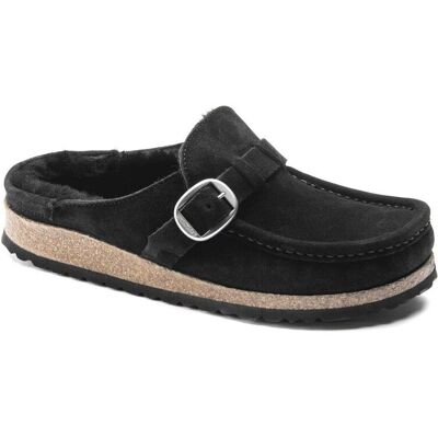 Birkenstock - Buckley Shearling Suede Leather - Sandales d'hiver Black - 37 - Étroit - Publicité Birkenstock - Buckley Shearling Suede Leather - Sandales d'hiver Black - 37 - Étroit - Publicité