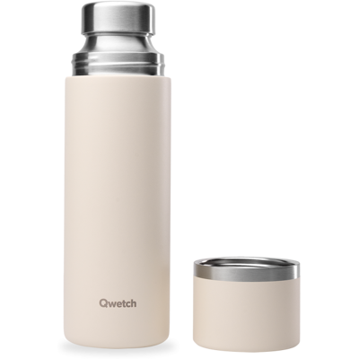 Qwetch - Thermo Isotherme Inox - Bouteille isotherme Sable - 750 ml - Publicité Qwetch - Thermo Isotherme Inox - Bouteille isotherme Sable - 750 ml - Publicité