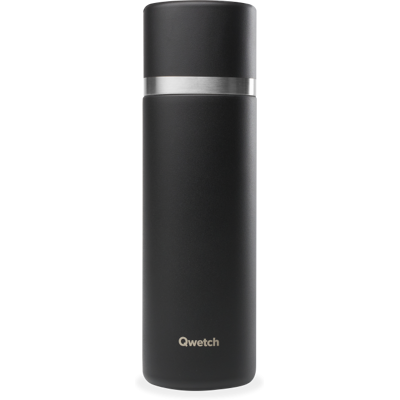 Qwetch - Thermo Isotherme Inox - Bouteille isotherme Noir - 750 ml - Publicité Qwetch - Thermo Isotherme Inox - Bouteille isotherme Noir - 750 ml - Publicité