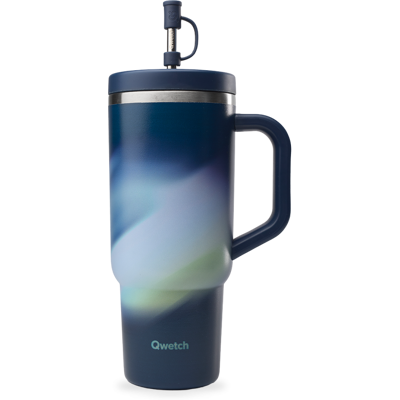 Qwetch - Travel Cup Isotherme Inox - Mug Aura Bleu Nuit - 900 ml - Publicité Qwetch - Travel Cup Isotherme Inox - Mug Aura Bleu Nuit - 900 ml - Publicité