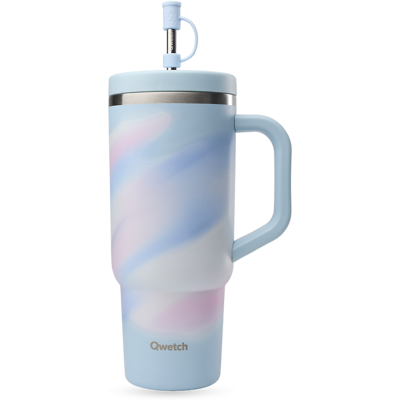 Qwetch - Travel Cup Isotherme Inox - Mug Aura Pastel Bleu - 900 ml - Publicité Qwetch - Travel Cup Isotherme Inox - Mug Aura Pastel Bleu - 900 ml - Publicité
