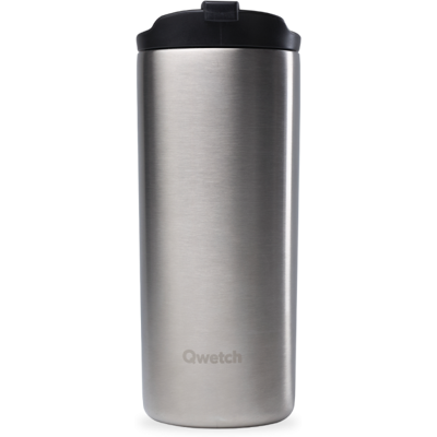 Qwetch - Travel Mug Isotherme Inox - Mug Inox Brossé - 470 ml - Publicité Qwetch - Travel Mug Isotherme Inox - Mug Inox Brossé - 470 ml - Publicité