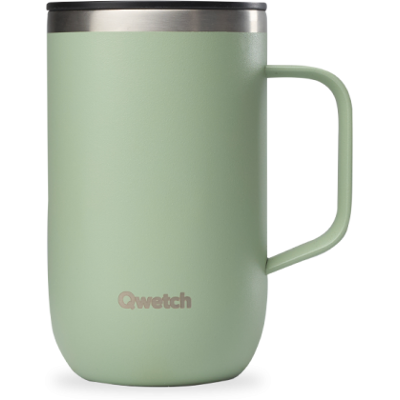 Qwetch - Mug Isotherme Inox - Mug Vert Tilleul - 470 ml - Publicité Qwetch - Mug Isotherme Inox - Mug Vert Tilleul - 470 ml - Publicité