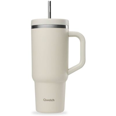 Qwetch - Travel Cup Isotherme Inox - Mug Sable - 900 ml - Publicité Qwetch - Travel Cup Isotherme Inox - Mug Sable - 900 ml - Publicité
