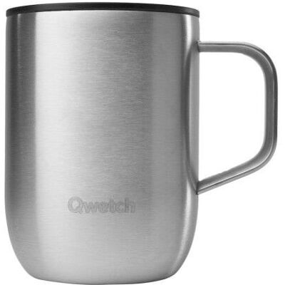 Qwetch - Mug Isotherme Inox - Mug Inox Brossé - 350 ml - Publicité Qwetch - Mug Isotherme Inox - Mug Inox Brossé - 350 ml - Publicité