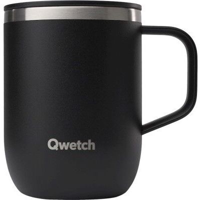 Qwetch - Mug Isotherme Inox - Mug Noir - 350 ml - Publicité Qwetch - Mug Isotherme Inox - Mug Noir - 350 ml - Publicité