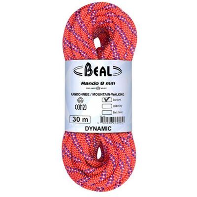 Corde d'Escalade BEAL Rando 8mm Orange - 200m - Publicité Corde d'Escalade BEAL Rando 8mm Orange - 200m - Publicité