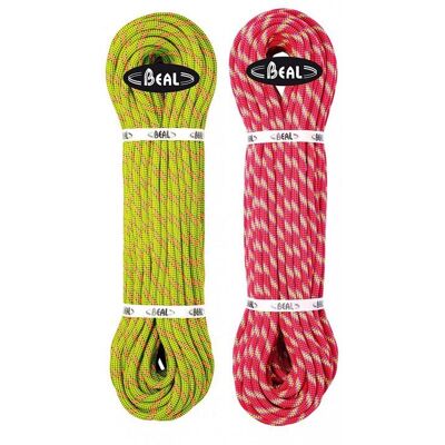Beal Legend 8.3mm - Vert / Rose - 2x50m Corde d'escalade - Publicité Beal Legend 8.3mm - Vert / Rose - 2x50m Corde d'escalade - Publicité