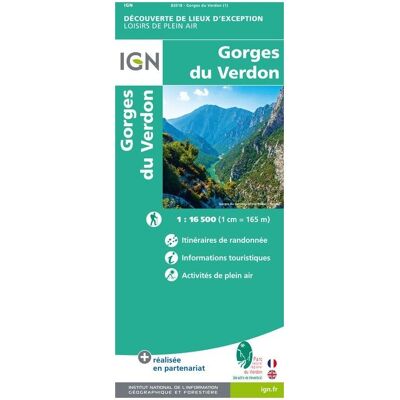 IGN - Gorges Du Verdon - Carte topographique - Taille unique - Publicité IGN - Gorges Du Verdon - Carte topographique - Taille unique - Publicité