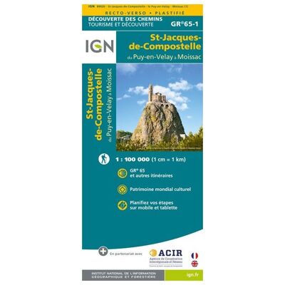 IGN - St Jacques. Le Puy / Moissac - Carte topographique - Taille unique - Publicité IGN - St Jacques. Le Puy / Moissac - Carte topographique - Taille unique - Publicité