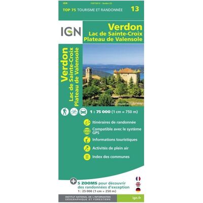 IGN - Verdon / Lac-De-Ste-Croix / Plateau-De-Valensole - Carte topographique - Taille unique - Publicité IGN - Verdon / Lac-De-Ste-Croix / Plateau-De-Valensole - Carte topographique - Taille unique - Publicité