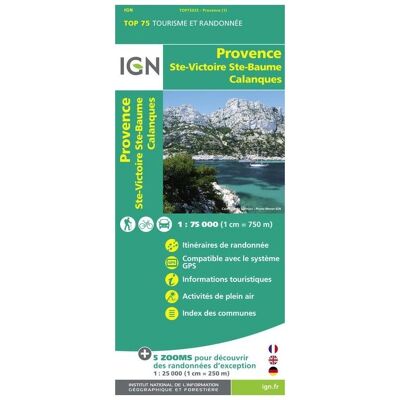 IGN - Provence / Ste Victoire / Ste Baume / Calanque - Carte topographique - Taille unique - Publicité IGN - Provence / Ste Victoire / Ste Baume / Calanque - Carte topographique - Taille unique - Publicité