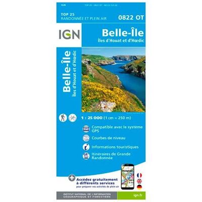 IGN - Belle-Île.Îles D'Houat Et D'Hoëdic - Carte topographique - Taille unique - Publicité IGN - Belle-Île.Îles D'Houat Et D'Hoëdic - Carte topographique - Taille unique - Publicité