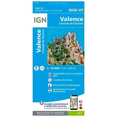 IGN - Valence / Corniche De L'Eyrieux - Carte topographique - Taille unique - Publicité IGN - Valence / Corniche De L'Eyrieux - Carte topographique - Taille unique - Publicité