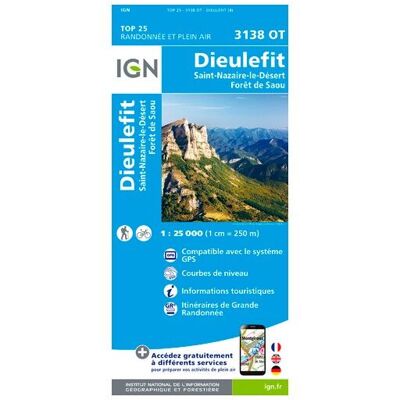 IGN - Dieulefit / St-Nazaire-Le-Désert / Forêt De Saou - Carte topographique - Taille unique - Publicité IGN - Dieulefit / St-Nazaire-Le-Désert / Forêt De Saou - Carte topographique - Taille unique - Publicité