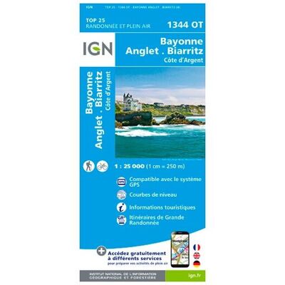 IGN - Bayonne - Anglet - Biarritz - Carte topographique - Taille unique - Publicité IGN - Bayonne - Anglet - Biarritz - Carte topographique - Taille unique - Publicité
