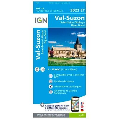IGN - Val Suzon - Carte topographique - Taille unique - Publicité IGN - Val Suzon - Carte topographique - Taille unique - Publicité
