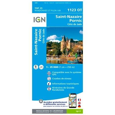 IGN - Saint-Nazaire / Pornic - Carte topographique - Taille unique - Publicité IGN - Saint-Nazaire / Pornic - Carte topographique - Taille unique - Publicité