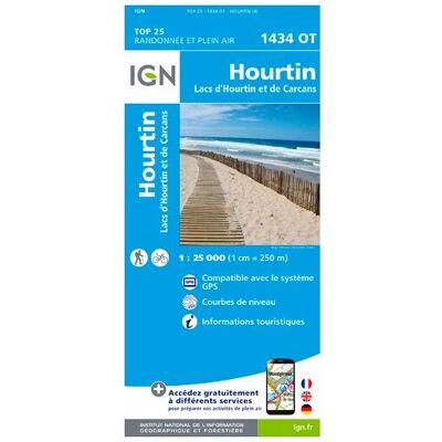 IGN - Hourtin. Lacs D'Houtin Et De Carcans - Carte topographique - Taille unique - Publicité IGN - Hourtin. Lacs D'Houtin Et De Carcans - Carte topographique - Taille unique - Publicité