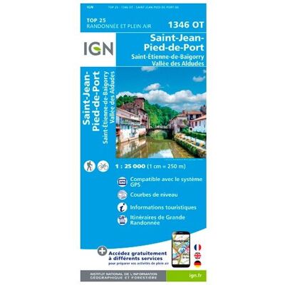 IGN - Saint-Jean-Pied-De-Port - Carte topographique - Taille unique - Publicité IGN - Saint-Jean-Pied-De-Port - Carte topographique - Taille unique - Publicité