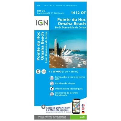 IGN - Pointe Du Hoc Omaha Beach - Carte topographique - Taille unique - Publicité IGN - Pointe Du Hoc Omaha Beach - Carte topographique - Taille unique - Publicité