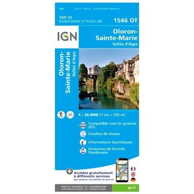 IGN - Oloron - Sainte-Marie - Carte topographique - Taille unique - Publicité IGN - Oloron - Sainte-Marie - Carte topographique - Taille unique - Publicité