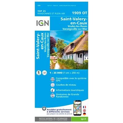 IGN - Saint Valéry En Caux - Carte topographique - Taille unique - Publicité IGN - Saint Valéry En Caux - Carte topographique - Taille unique - Publicité