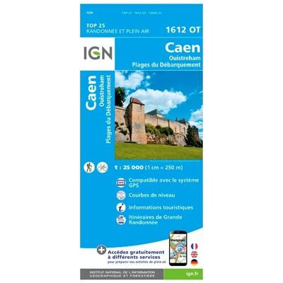 IGN - Caen / Ouistreham - Carte topographique - Taille unique - Publicité IGN - Caen / Ouistreham - Carte topographique - Taille unique - Publicité