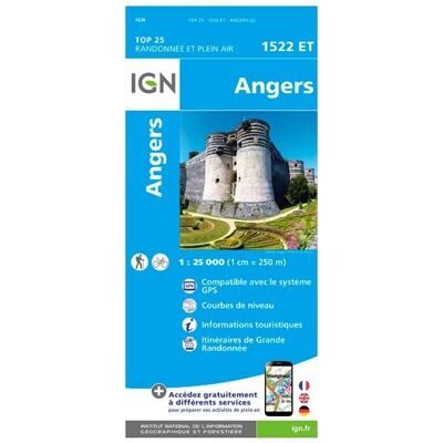 IGN - Angers - Carte topographique - Taille unique - Publicité IGN - Angers - Carte topographique - Taille unique - Publicité