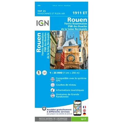 IGN - Rouen - Carte topographique - Taille unique - Publicité IGN - Rouen - Carte topographique - Taille unique - Publicité