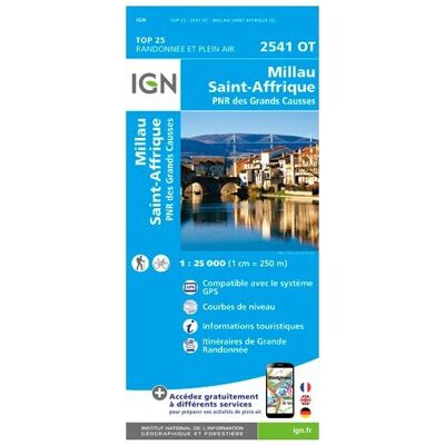 IGN - Millau / Saint-Affrique - Carte topographique - Taille unique - Publicité IGN - Millau / Saint-Affrique - Carte topographique - Taille unique - Publicité