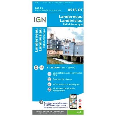 IGN - Landerneau. Landivisiau - Carte topographique - Taille unique - Publicité IGN - Landerneau. Landivisiau - Carte topographique - Taille unique - Publicité