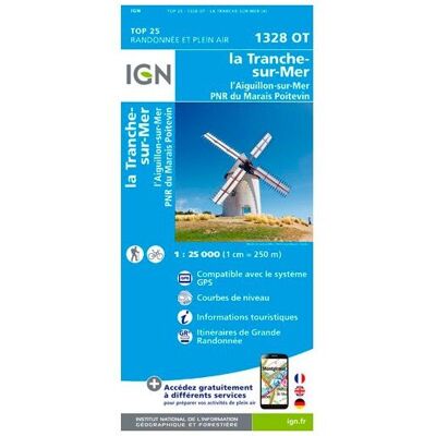 IGN - La Tranche Sur Mer - Carte topographique - Taille unique - Publicité IGN - La Tranche Sur Mer - Carte topographique - Taille unique - Publicité