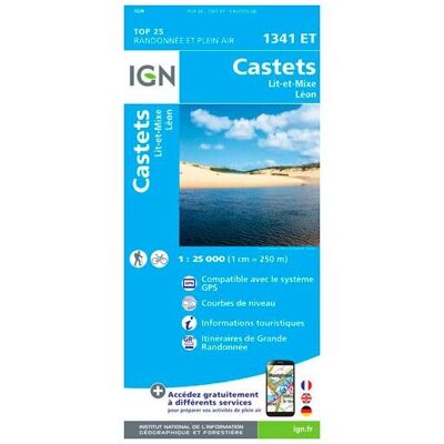 IGN - Castets / Lit Et Mixte / Léon - Carte topographique - Taille unique - Publicité IGN - Castets / Lit Et Mixte / Léon - Carte topographique - Taille unique - Publicité