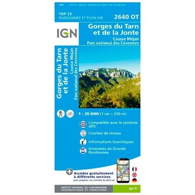 IGN - Gorges Du Tarn Et De La Jonte.Causse Méjan.Pn Des Cévennes - Carte topographique - Taille unique - Publicité IGN - Gorges Du Tarn Et De La Jonte.Causse Méjan.Pn Des Cévennes - Carte topographique - Taille unique - Publicité