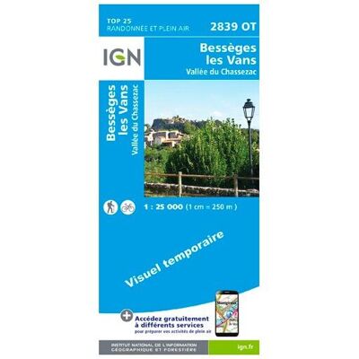IGN - Bessèges Les Vans.Vallée Du Chassezac - Carte topographique - Taille unique - Publicité IGN - Bessèges Les Vans.Vallée Du Chassezac - Carte topographique - Taille unique - Publicité