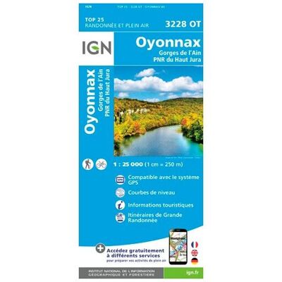 IGN - Oyonnax.Gorges De L'Ain.Pnr Du Haut Jura - Carte topographique - Taille unique - Publicité IGN - Oyonnax.Gorges De L'Ain.Pnr Du Haut Jura - Carte topographique - Taille unique - Publicité