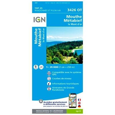 IGN - Mouthe / Matabief / Le Mont D'Or - Carte topographique - Taille unique - Publicité IGN - Mouthe / Matabief / Le Mont D'Or - Carte topographique - Taille unique - Publicité