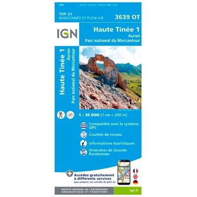 IGN - Haute Tinée 1 / Auron / Pn Du Mercantour - Carte topographique - Taille unique - Publicité IGN - Haute Tinée 1 / Auron / Pn Du Mercantour - Carte topographique - Taille unique - Publicité