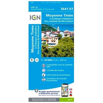 IGN - Moyenne Tinée / La Colmiane-Valdeblore / Pn Du Mercantour - Carte topographique - Taille unique - Publicité IGN - Moyenne Tinée / La Colmiane-Valdeblore / Pn Du Mercantour - Carte topographique - Taille unique - Publicité