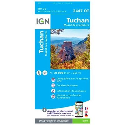 IGN - Tuchan / Massif Des Corbières - Carte topographique - Taille unique - Publicité IGN - Tuchan / Massif Des Corbières - Carte topographique - Taille unique - Publicité