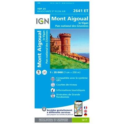 IGN - Mont Aigoual.Le Vigan.Pn Des Cévennes - Carte topographique - Taille unique - Publicité IGN - Mont Aigoual.Le Vigan.Pn Des Cévennes - Carte topographique - Taille unique - Publicité