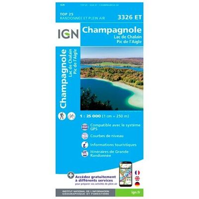 IGN - Champagnole.Lac De Chalain.Pic De L'Aigle - Carte topographique - Taille unique - Publicité IGN - Champagnole.Lac De Chalain.Pic De L'Aigle - Carte topographique - Taille unique - Publicité