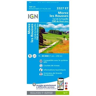 IGN - Morez.Les Rousses.Col De La Faucille.Pnr Du Haut Jura - Carte topographique - Taille unique - Publicité IGN - Morez.Les Rousses.Col De La Faucille.Pnr Du Haut Jura - Carte topographique - Taille unique - Publicité