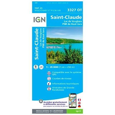 IGN - St-Claude.Lac De Vouglans.Pnr Du Haut Jura - Carte topographique - Taille unique - Publicité IGN - St-Claude.Lac De Vouglans.Pnr Du Haut Jura - Carte topographique - Taille unique - Publicité